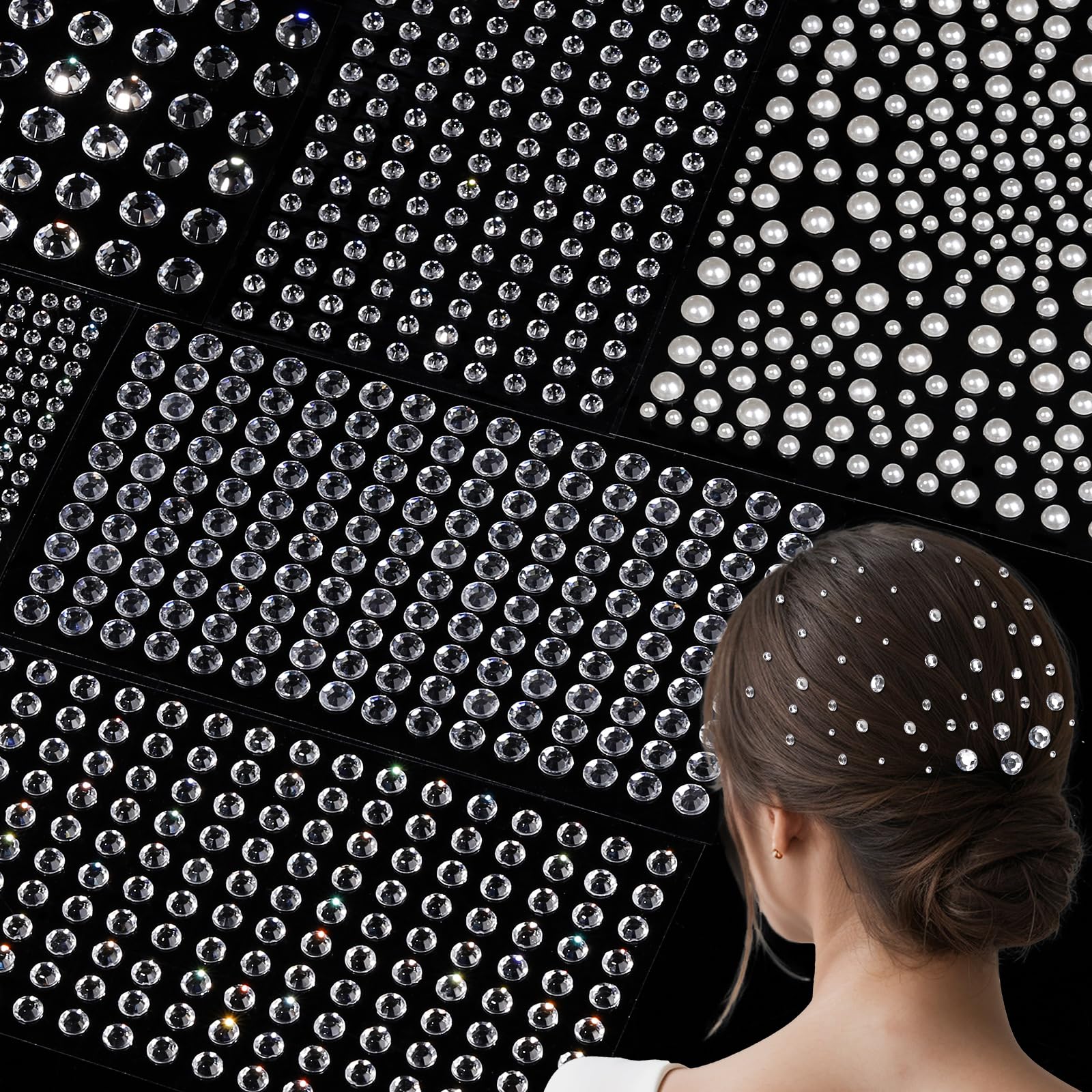 Teenitor hair gems multi-pack showcasing 2662 pieces for versatile hair and face styling.