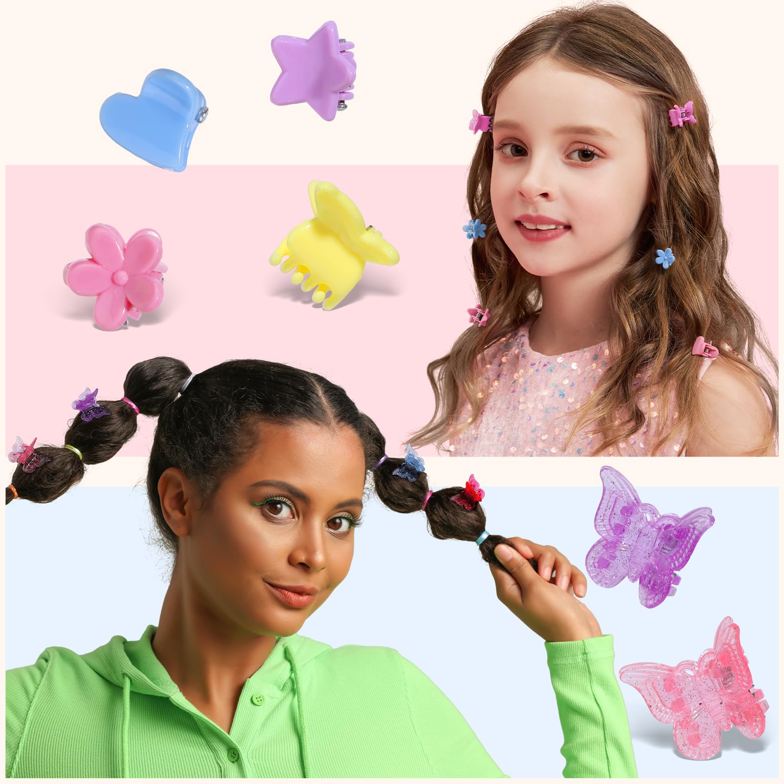 Teenitor heart mini clips for cute, playful hairstyles.