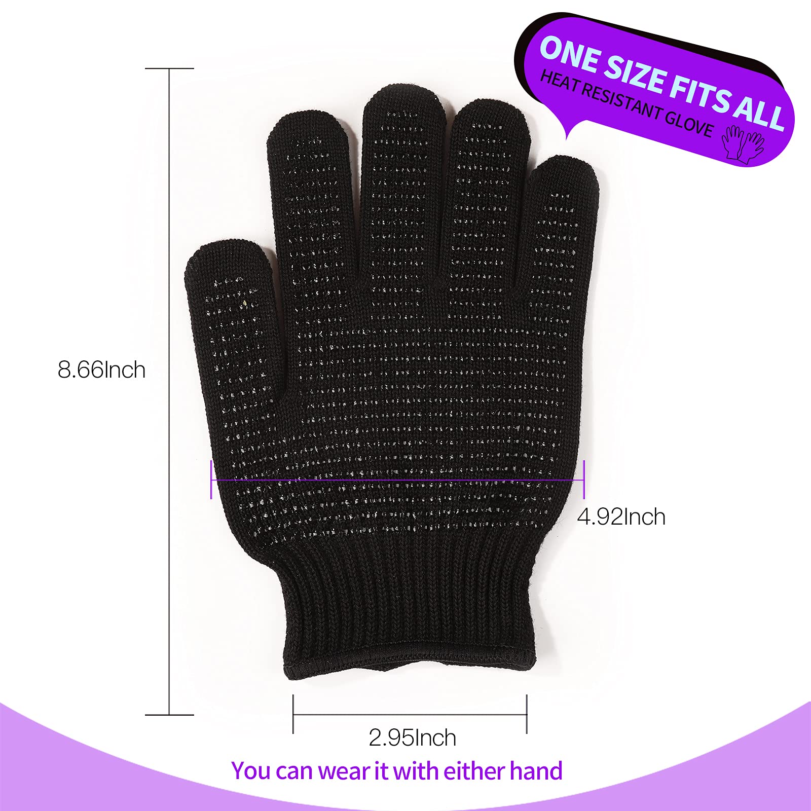 Teenitor universal-fit heat glove suitable for both hands during styling.
