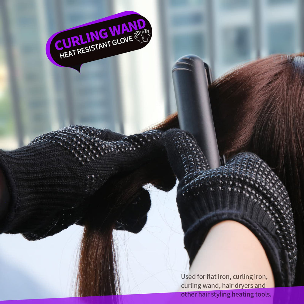 Warning: Teenitor heat glove shields hands during quick styling tasks.