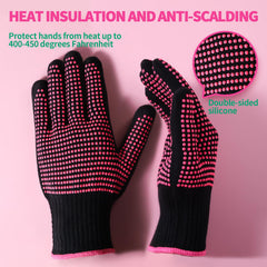 Teenitor rose red gloves back view showing textured bumps for better grip.