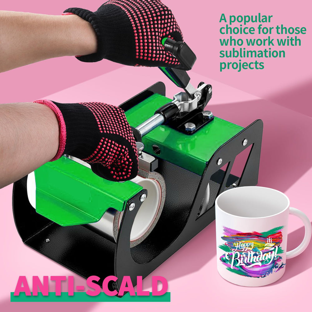 Teenitor heat-resistant gloves closeup bumps highlight protection during curling or straightening.