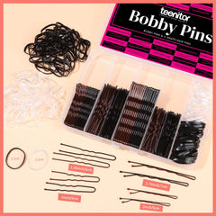 Teenitor horquillas marrón negro de 2-75 pulgadas para peinados duraderos.