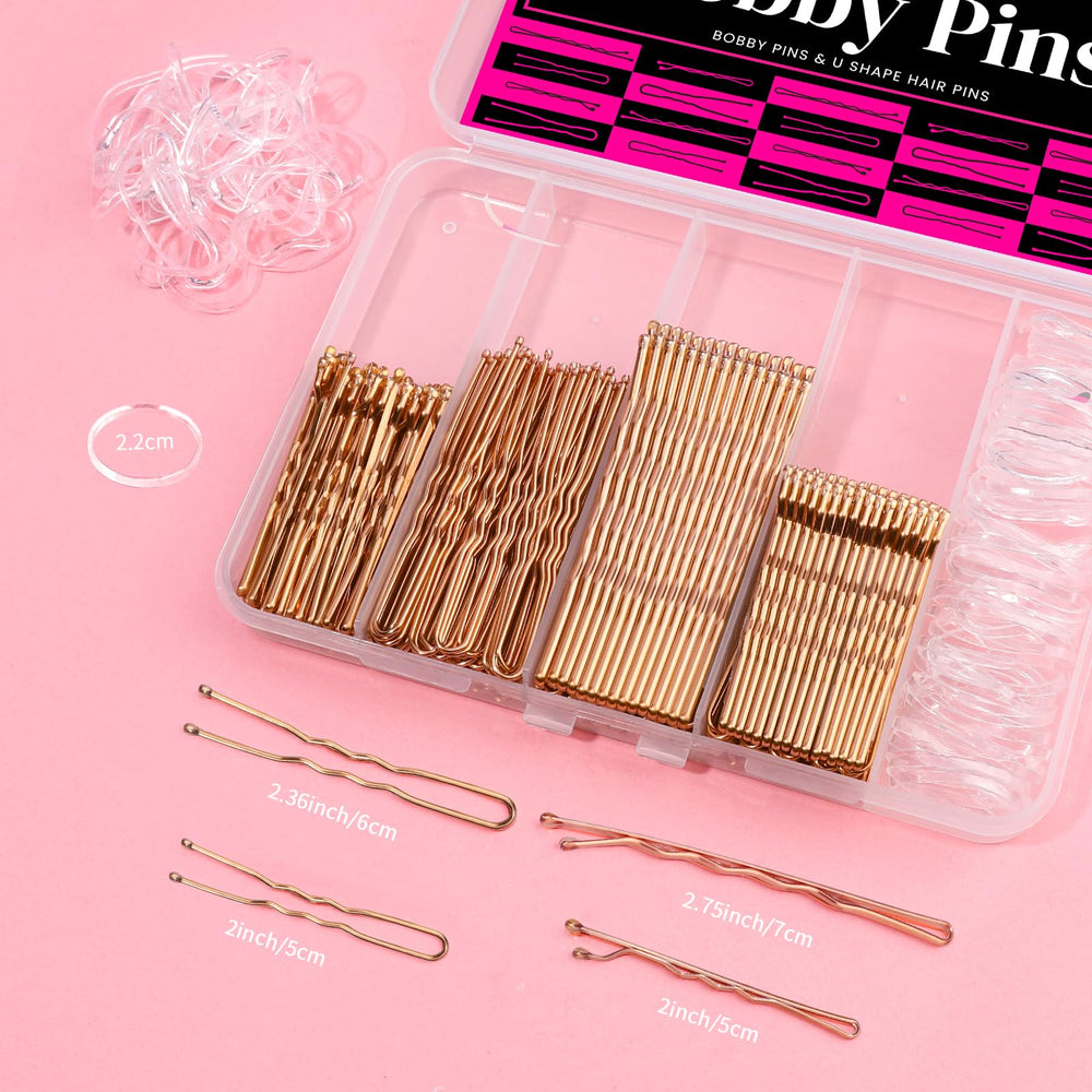 Pinzas Teenitor rosa dorado de 2,75 pulgadas para recogidos y peinados