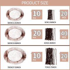 Teenitor invisible hair nets closeup brown demonstrating fine mesh for secure buns