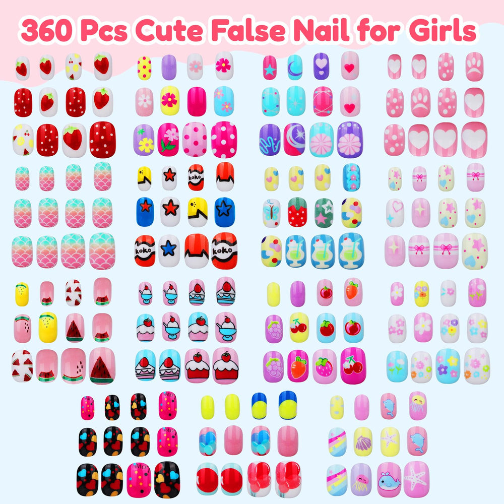 Teenitor kids press-on nails ocean series for beach-inspired looks
