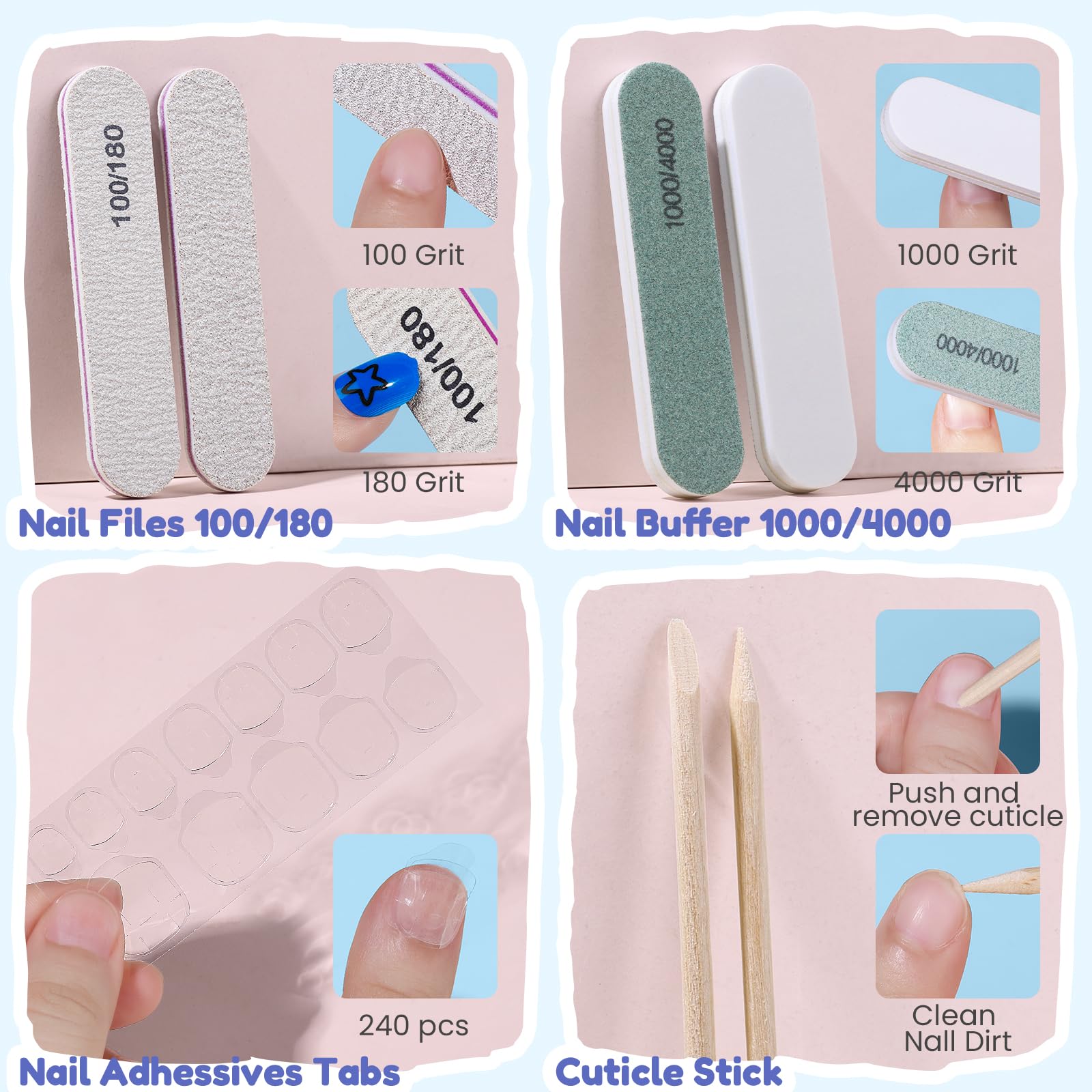 Teenitor kids press-on nails travel storage case for on-the-go kits