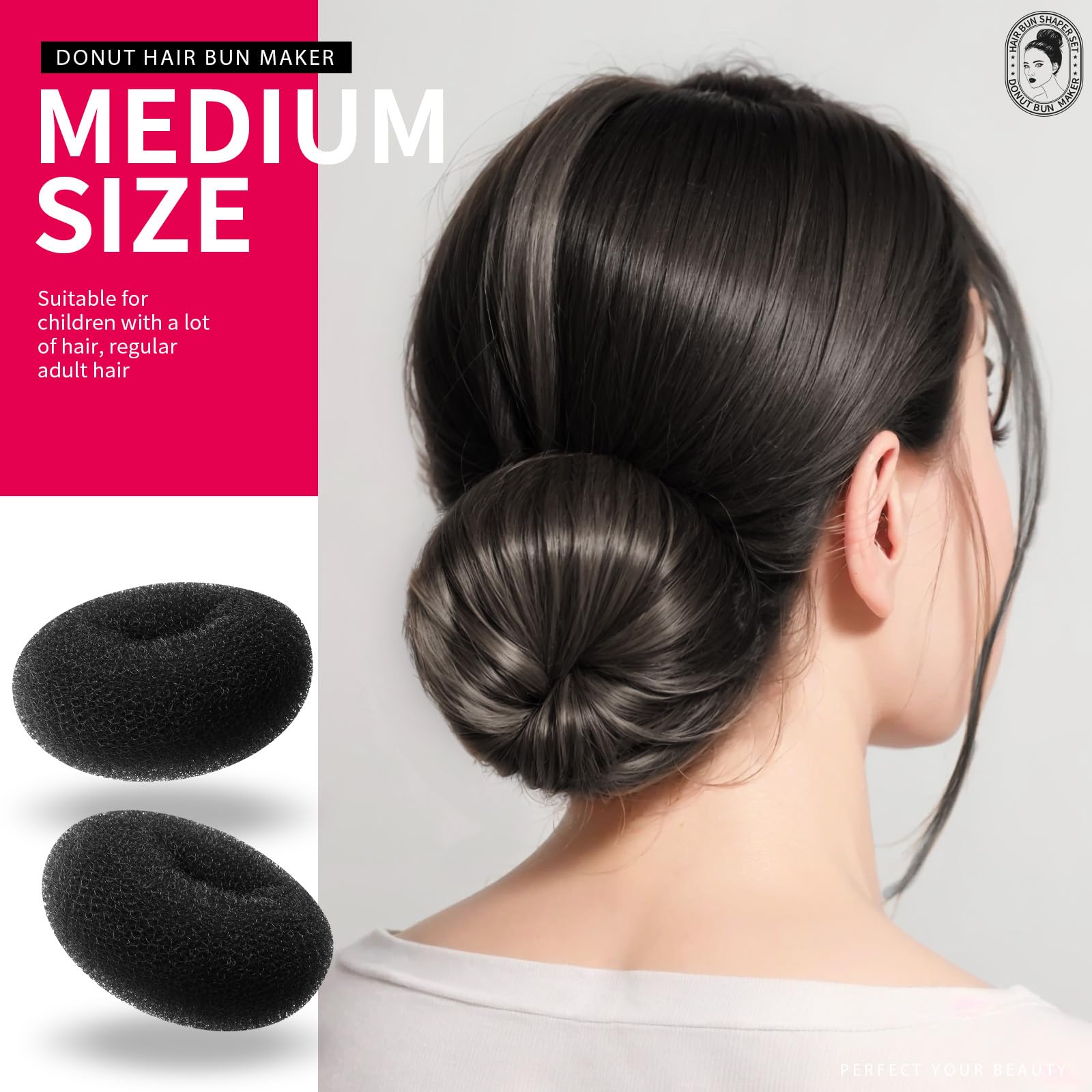 Teenitor molde para moño negro grande 2: volumen y elegancia