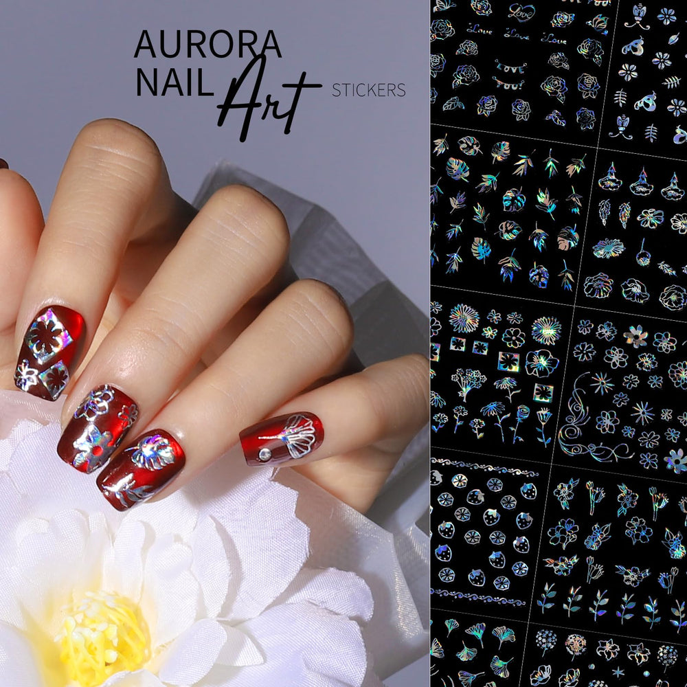 Teenitor lace and geometric lines create elegant, intricate nail patterns