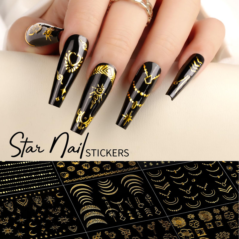 Teenitor lace-line nail stickers for elegant nail art designs