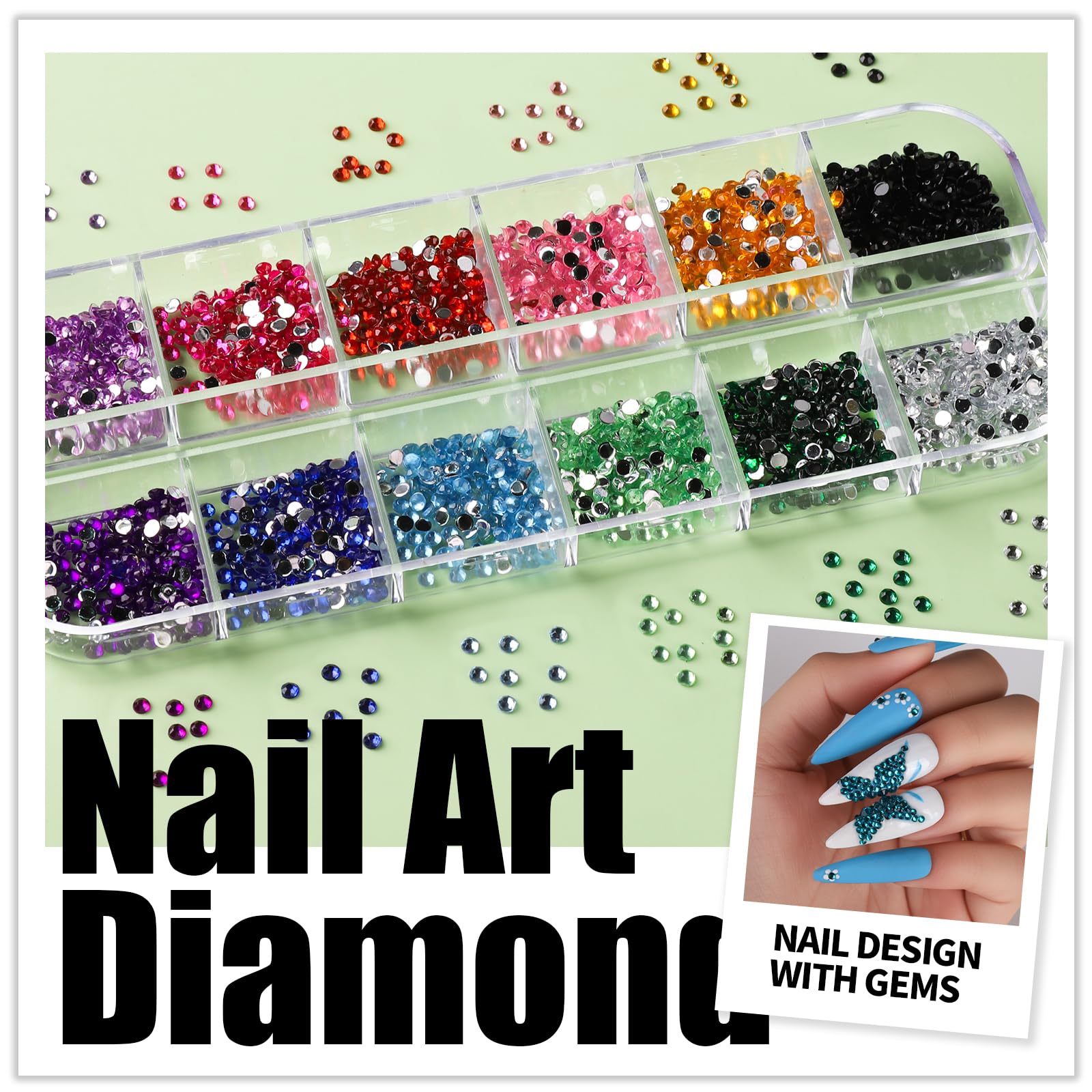 Láminas Teenitor para arte de uñas, 12 colores para efectos brillantes.