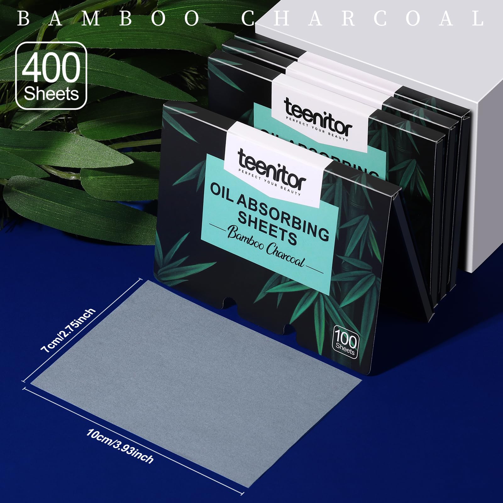 Teenitor large 10x7 cm blotting papers for full-face oil control.