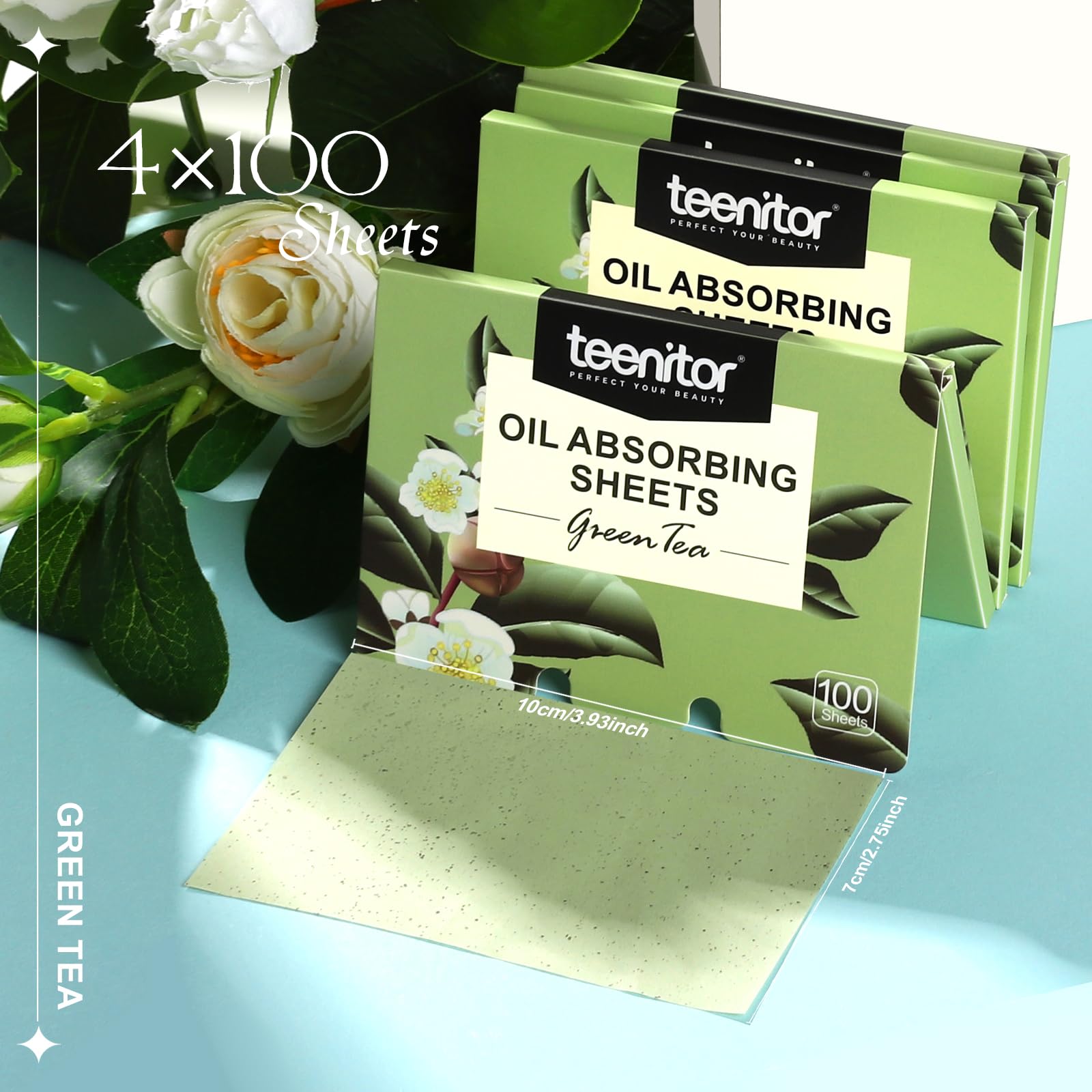 Teenitor large 10x7 cm blotting papers designed for quick oil absorption