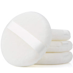 Teenitor large round velour powder puff in pink for quick, even body powder application.