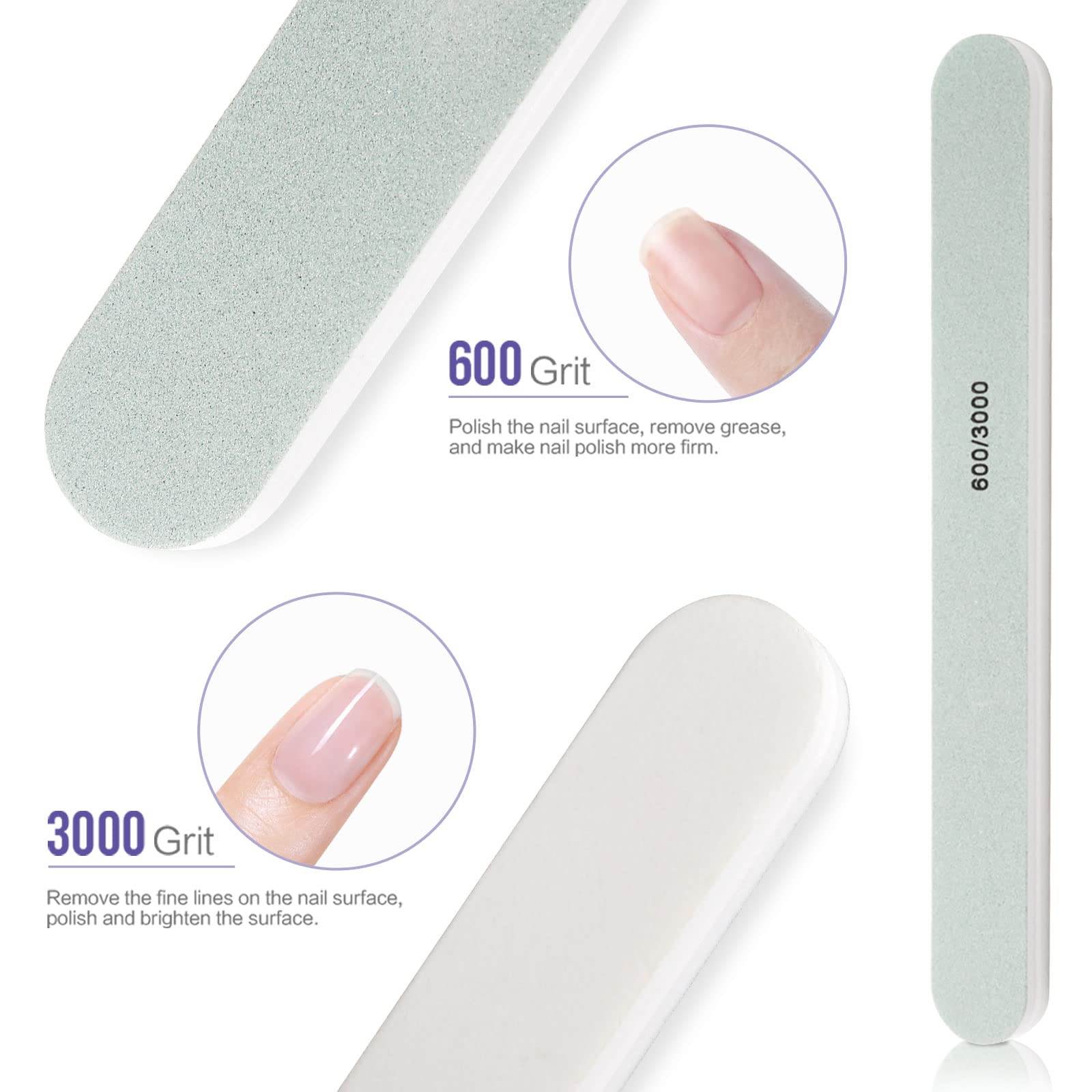Teenitor lima uñas 120/180 para dar forma y alisar superficie.