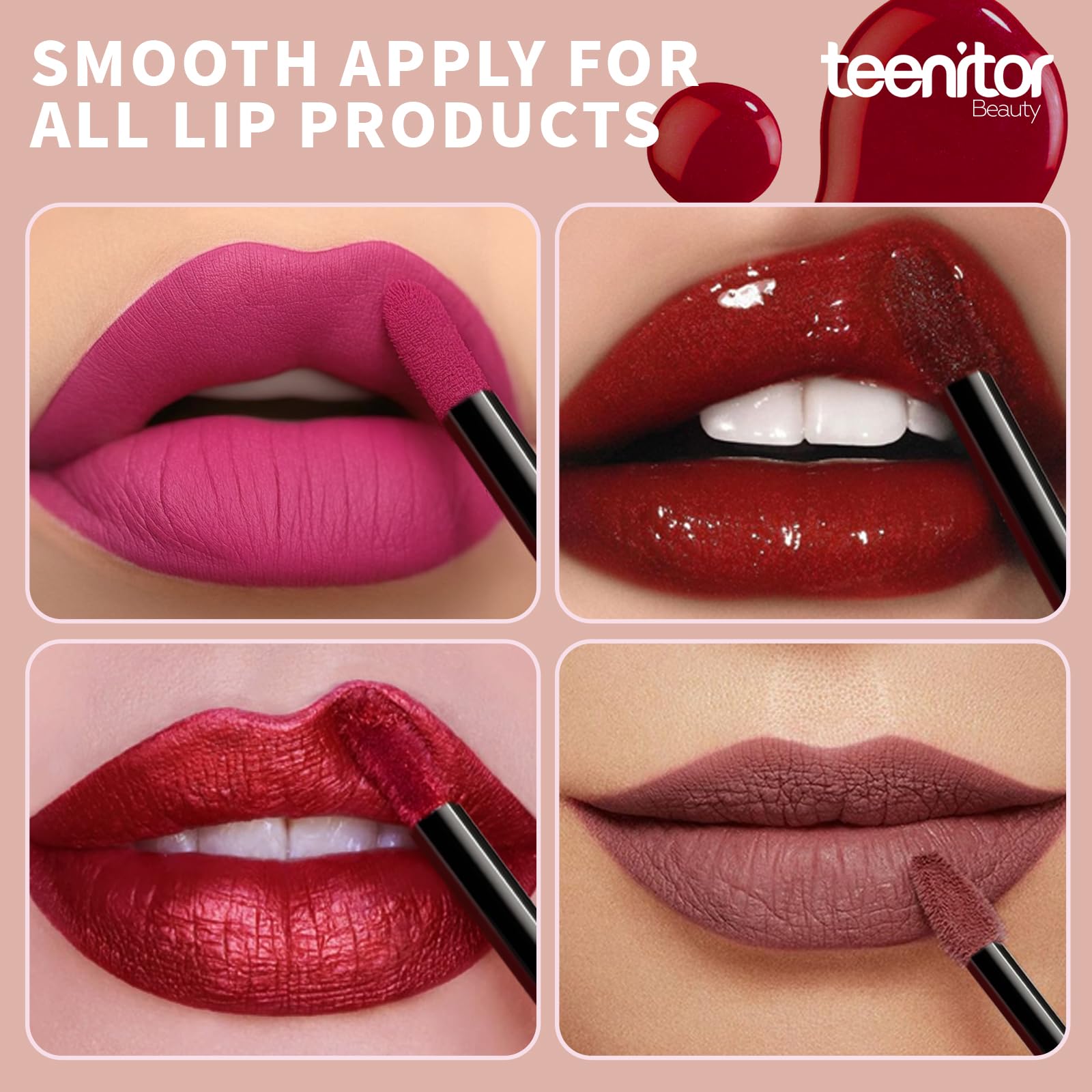Teenitor lint-free flocked-tip applicators ensure clean, streak-free lipstick tests