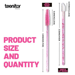 Teenitor disposable mascara wand with nylon brush for clean mascara application.