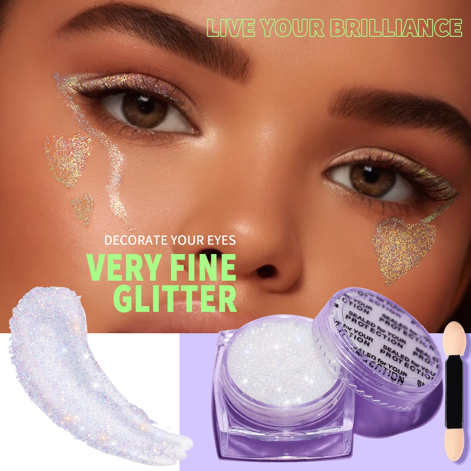 Teenitor mermaid sequins glitter adds iridescent drama to makeup