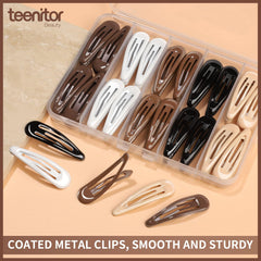 Teenitor metal snap clips with glossy coating provide smooth use.