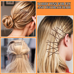 Compact mini container keeps bobby pins organized for travel.