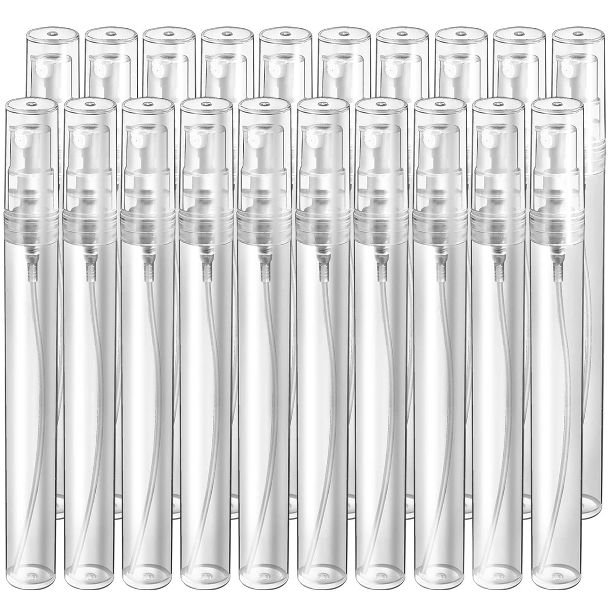 Teenitor mini spray bottle 10ml with clear body showing liquid level for easy visibility.