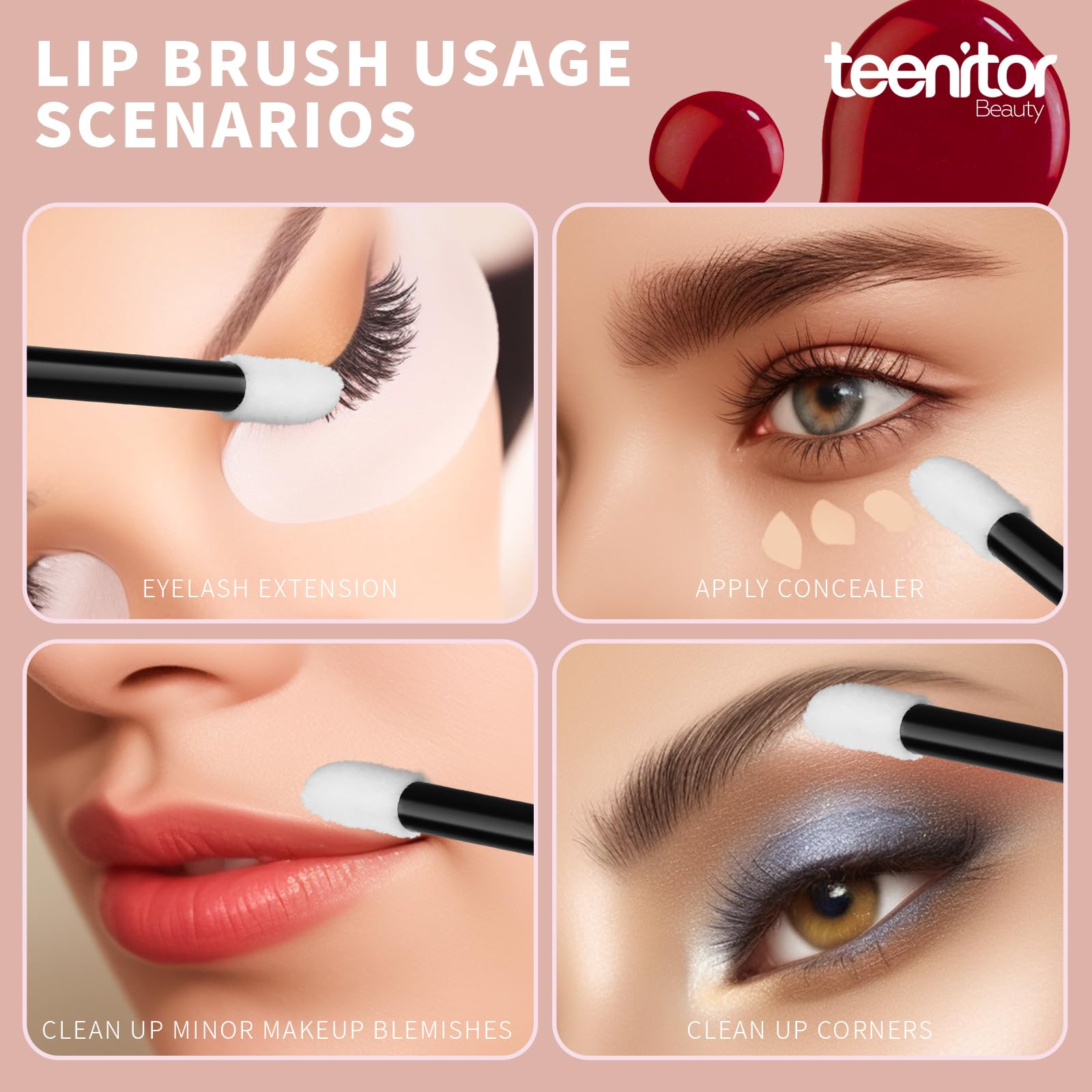 Teenitor multi-purpose lip wands ideal for sampling lip products and color testing