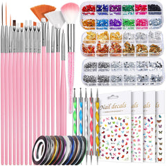Teenitor nail art brushes set for precise designs on natural or acrylic nails