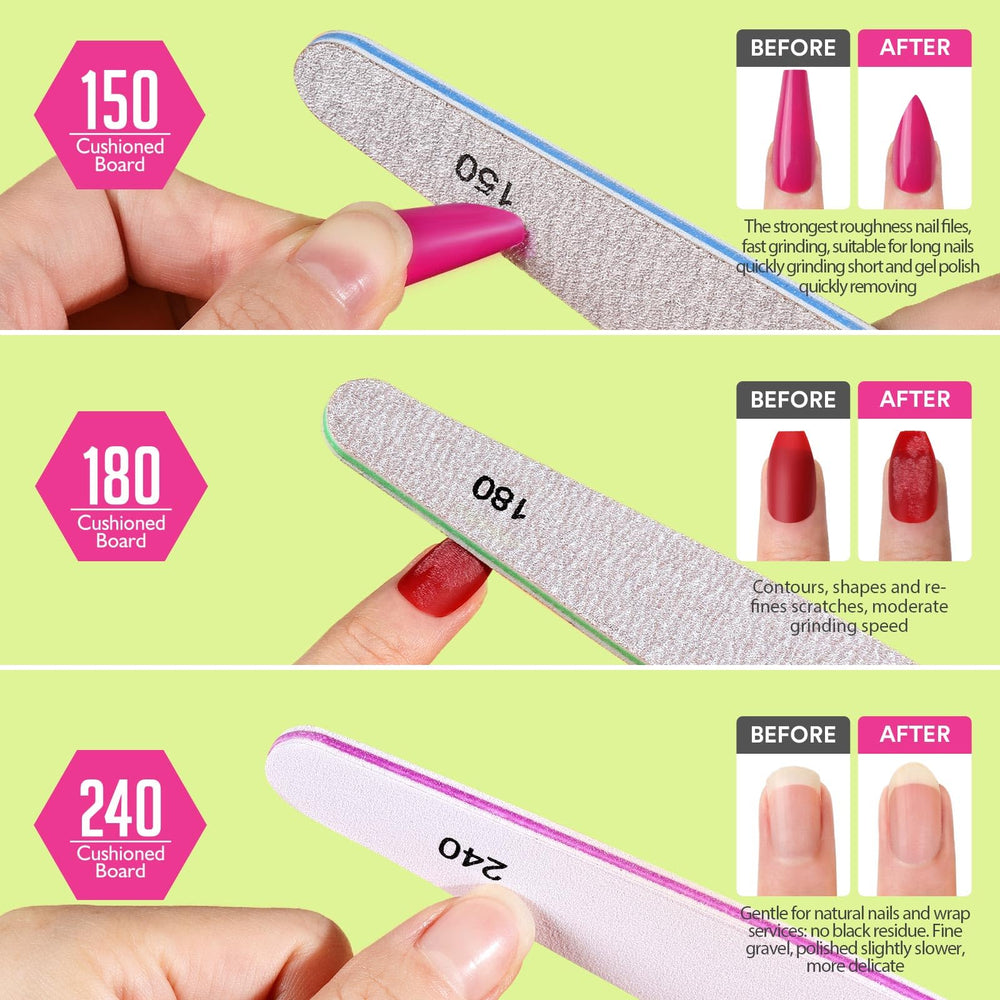 Teenitor 180-grit file for smooth shaping and prep of gel or natural nails