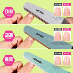 Teenitor 240-grit file for refined edges and natural nail prep