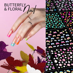 Teenitor nail stickers featuring rose, geometric and butterfly motifs for easy DIY art