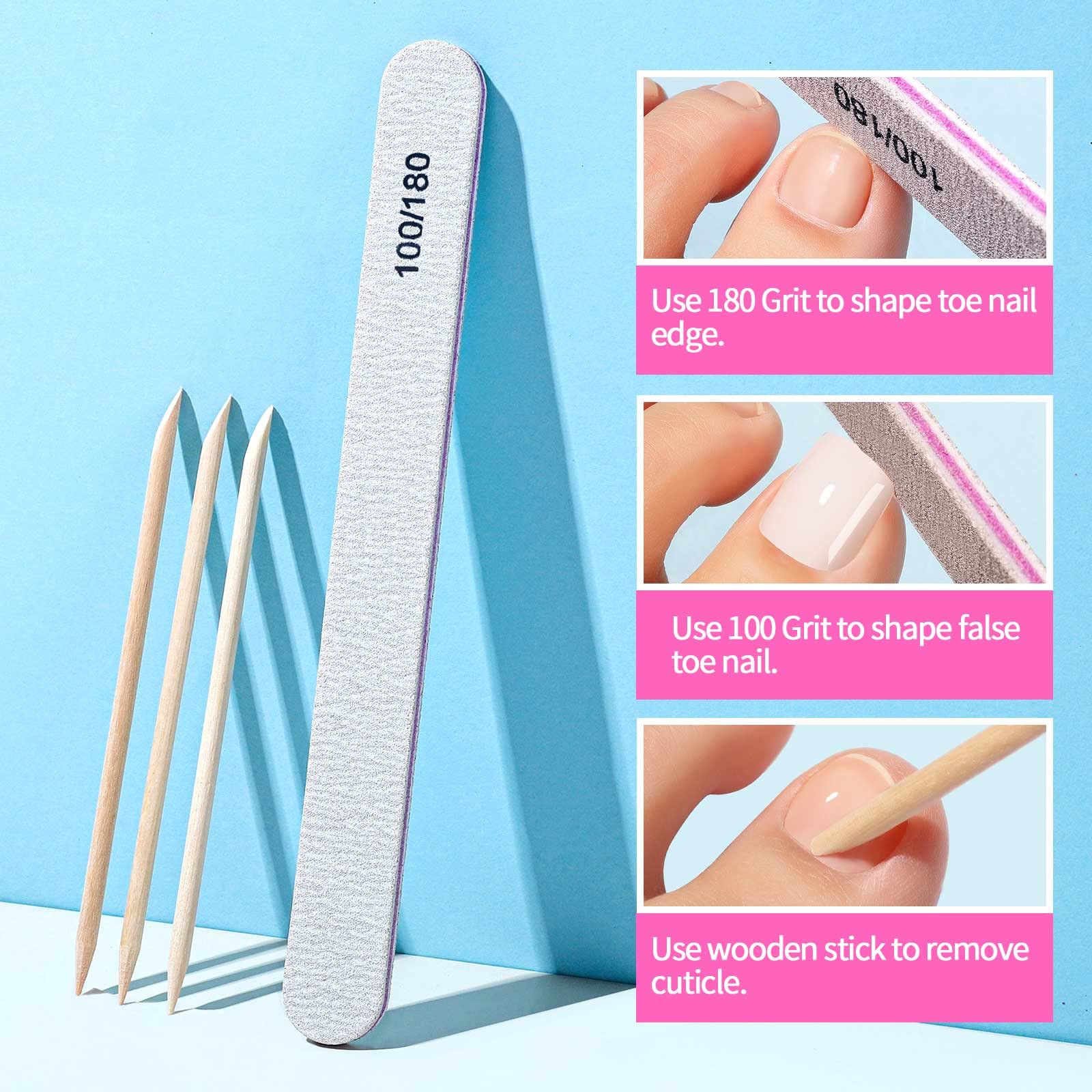 Teenitor numbered toe nail tips for easy size matching.