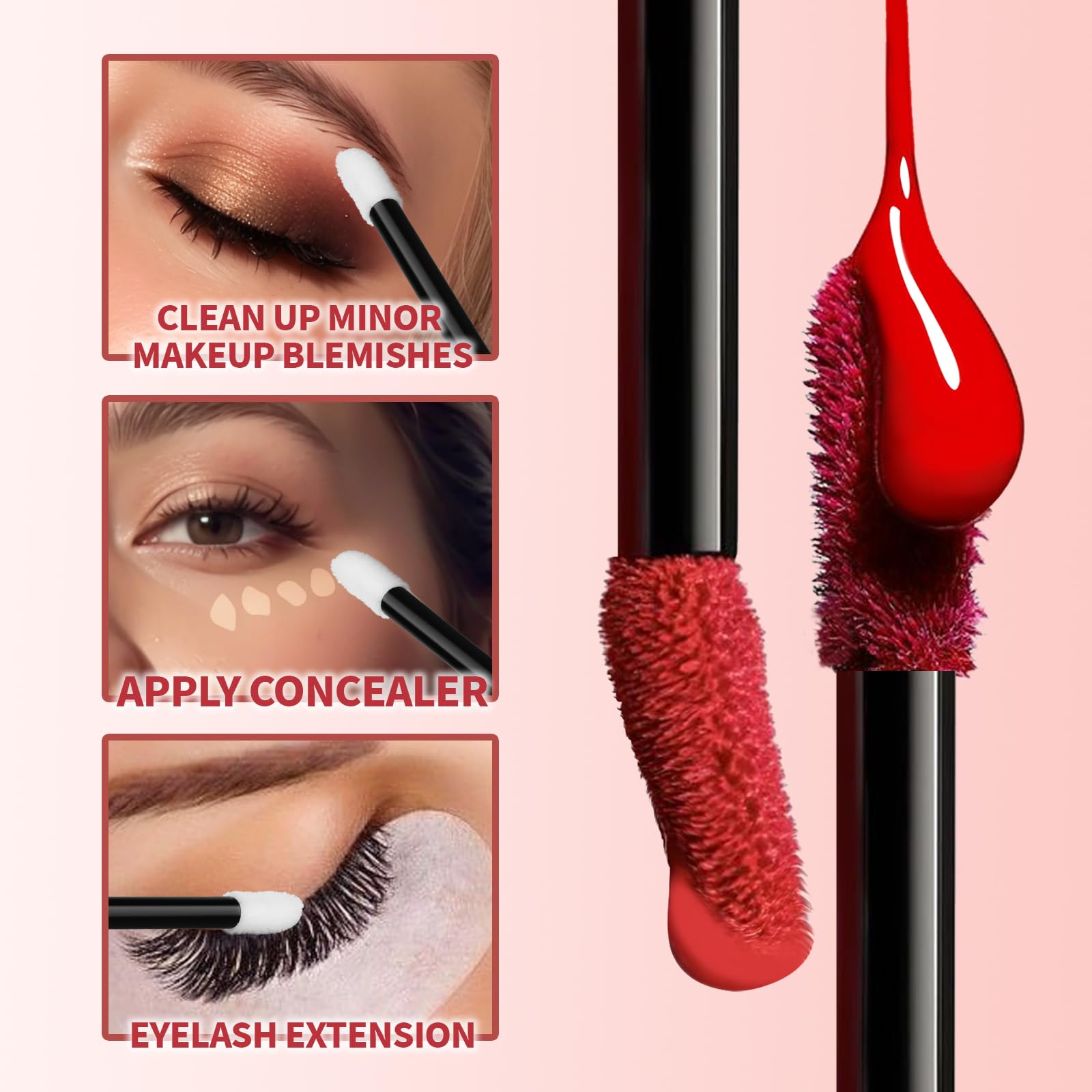 Teenitor nylon-tip lip wand for hygienic testing of lip products.