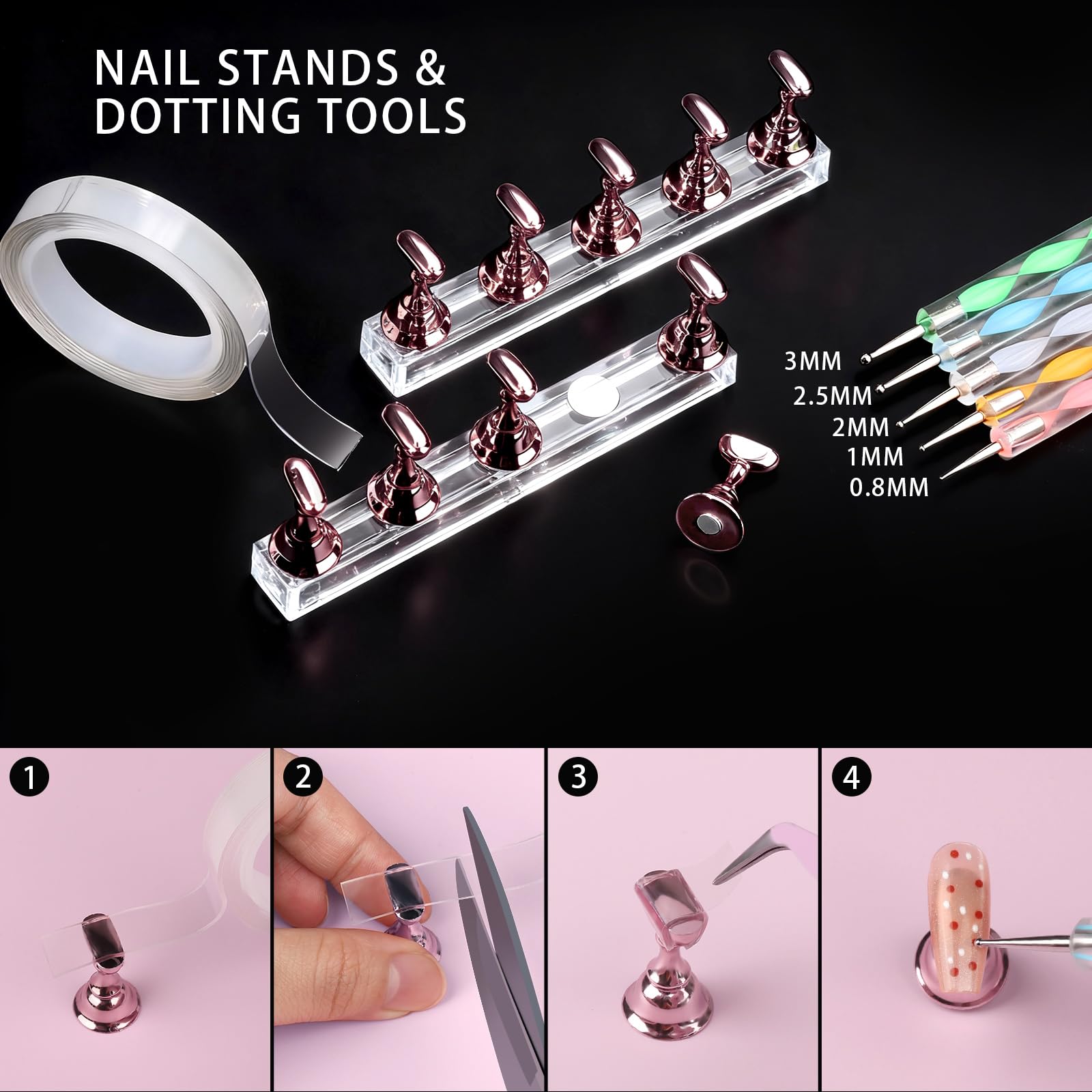 Teenitor perlas para uñas blancas y doradas, toque clásico y elegante.
