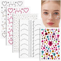 Teenitor Self-Adhesive Valentine's Day Face Gems – Face Jewels, Rhinestones & Pearl Stickers