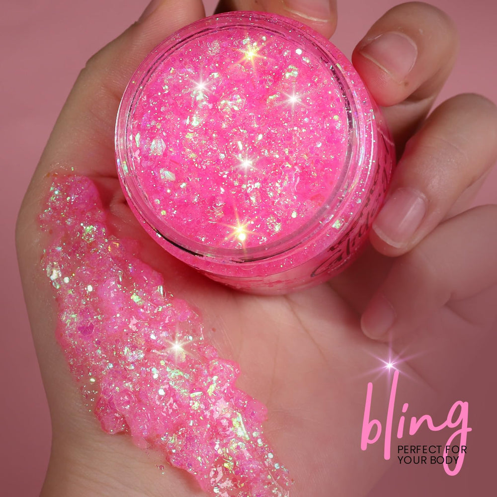 Teenitor pink glitter gel on hair adds subtle sparkle