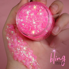Teenitor pink glitter gel on hair adds subtle sparkle
