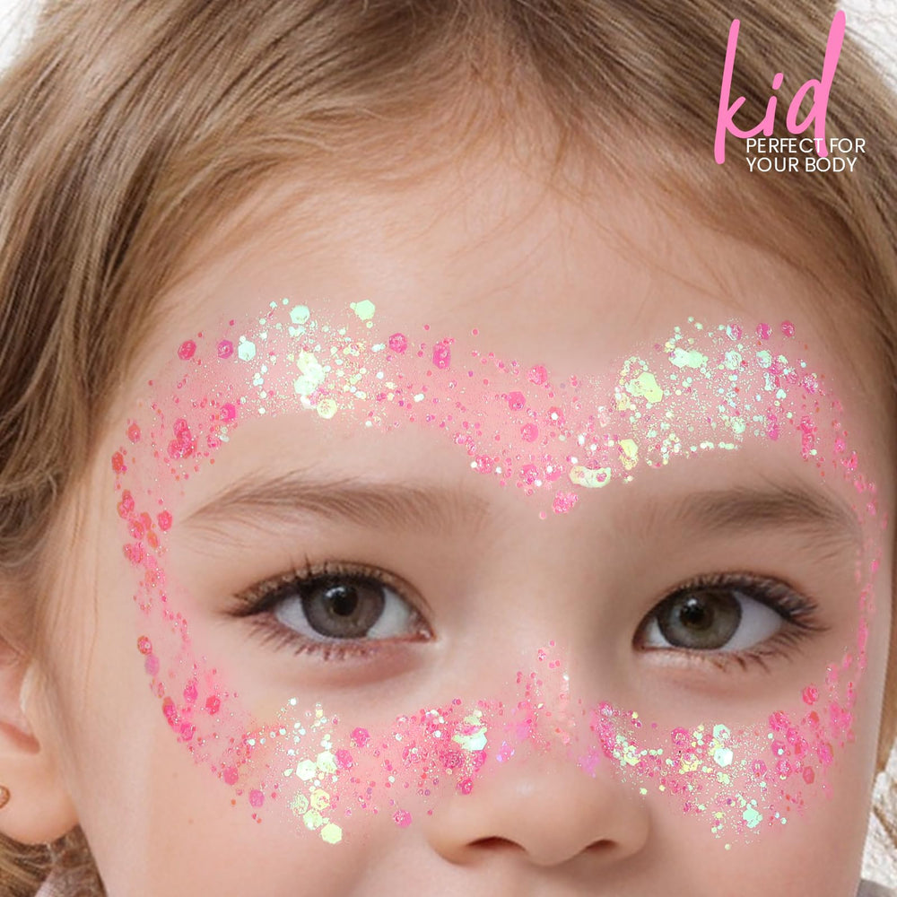 Packaging of Teenitor pink glitter gel for quick, mess-free glam