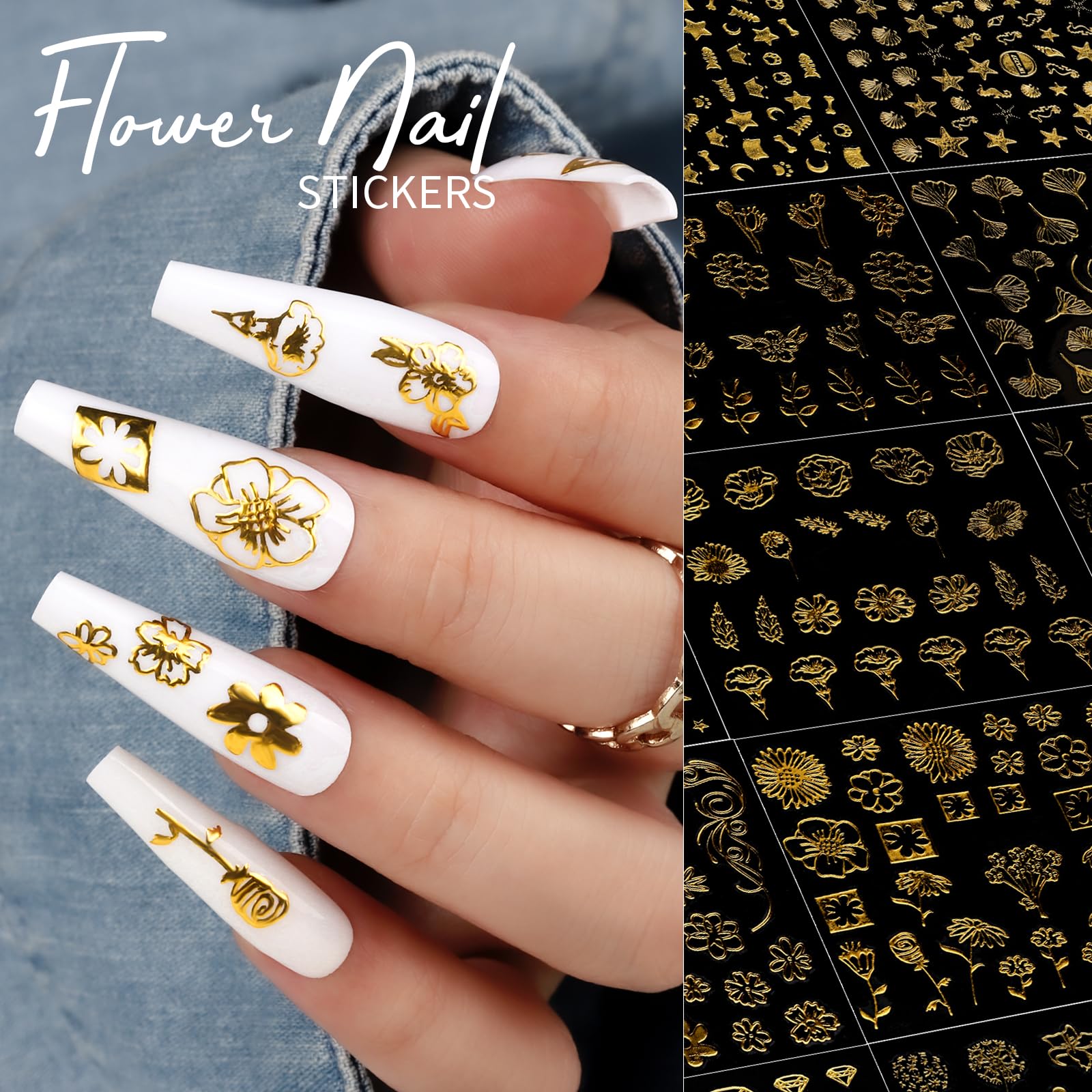 Teenitor plants-floral nail stickers for chic botanical looks