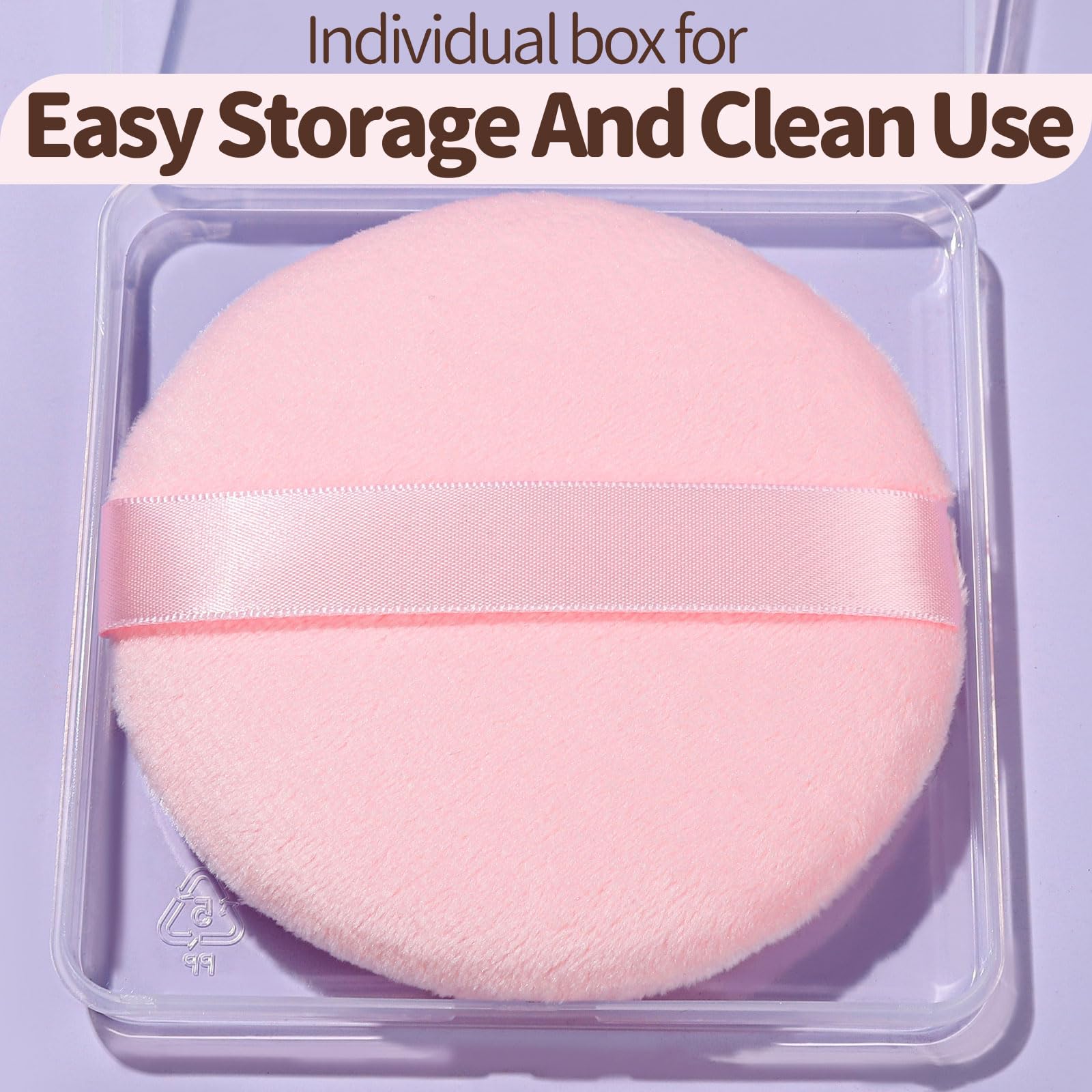 Teenitor double-sided powder puff with ribbon handle for easy grip