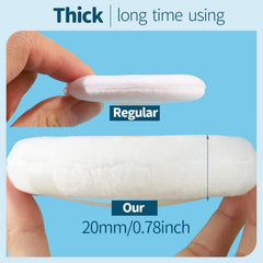Teenitor powder puff with ribbon handle for easy grip during use.