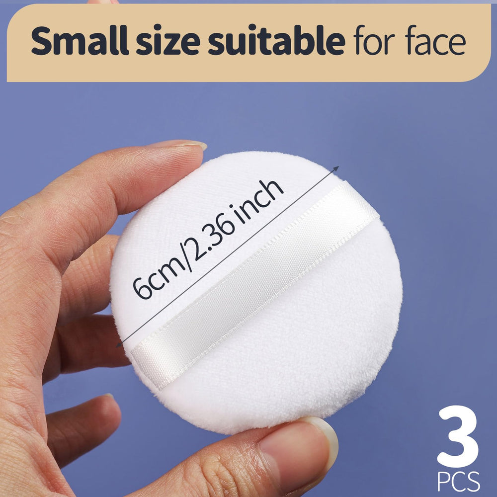 Teenitor puff with hand-sewn ribbon design for precise application