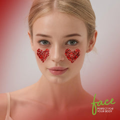 Teenitor red glitter gel on the eyes for playful glow