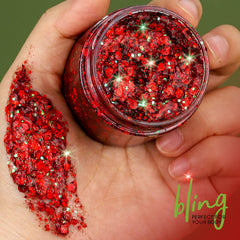 Teenitor red glitter gel in hair for dazzling festival shine