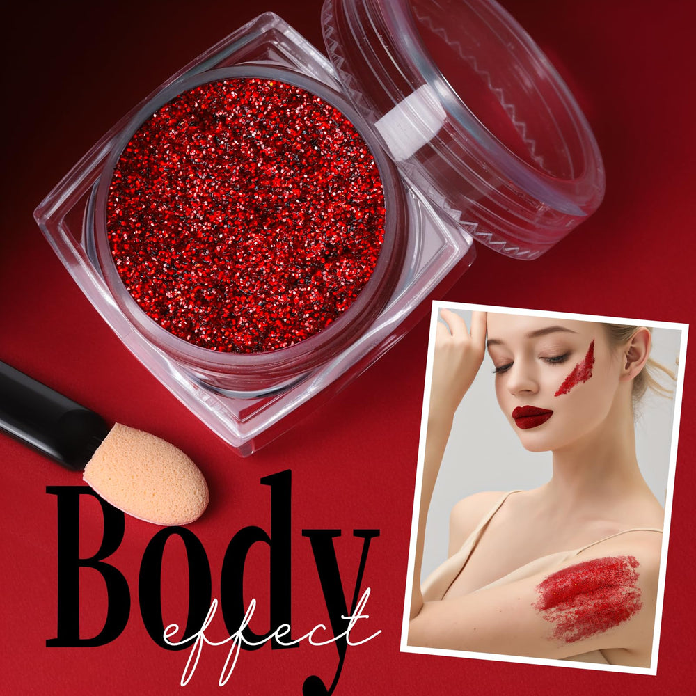 Teenitor red shredded paper glitter for festive skin texture.