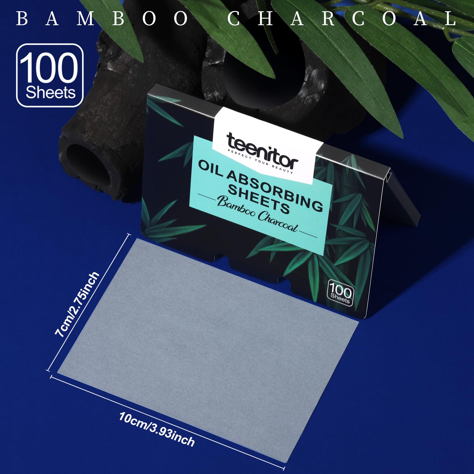 Teenitor sheet closeup shows natural linen feel and charcoal granules for oil absorption.