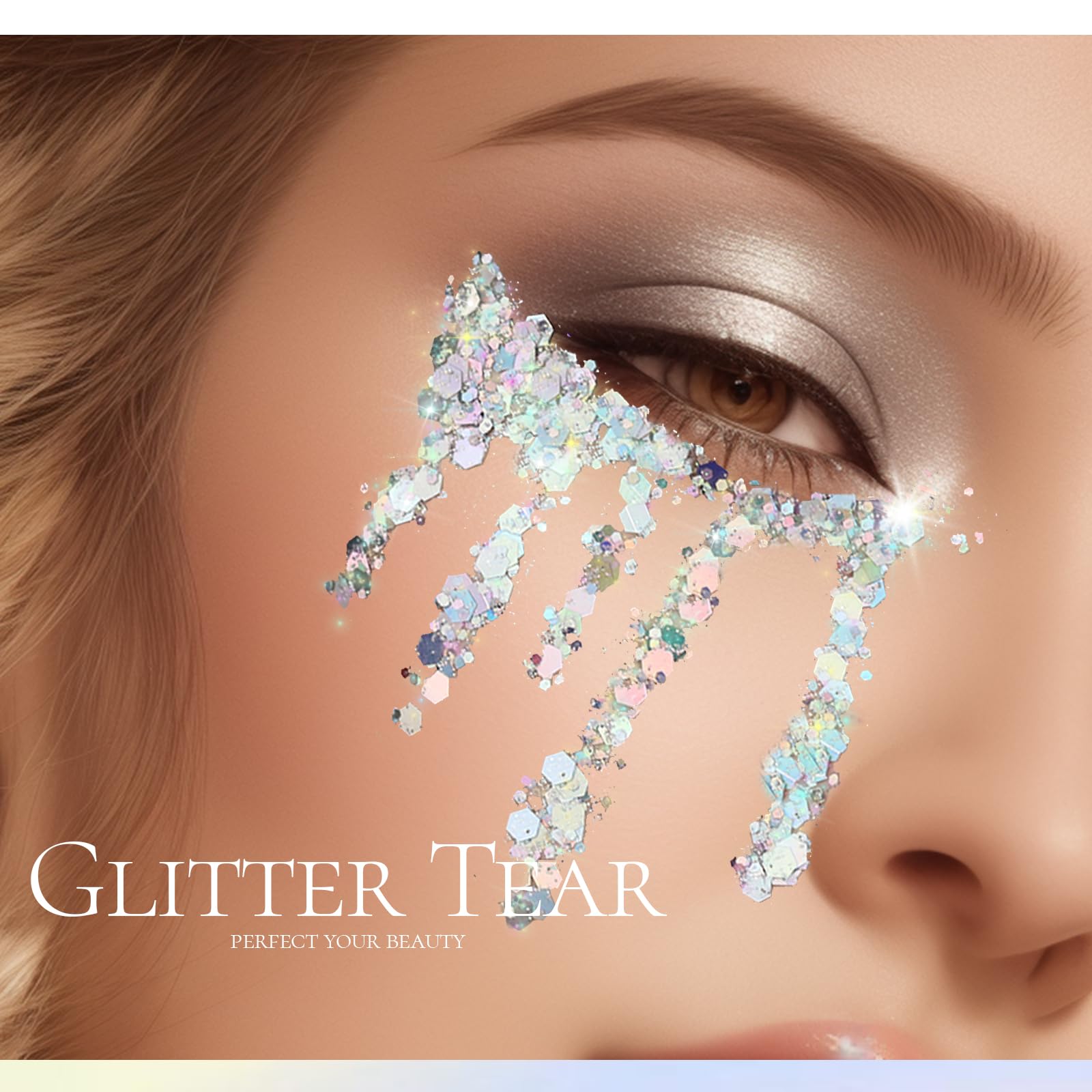 Teenitor glitter gel applied to hair adds shimmering style