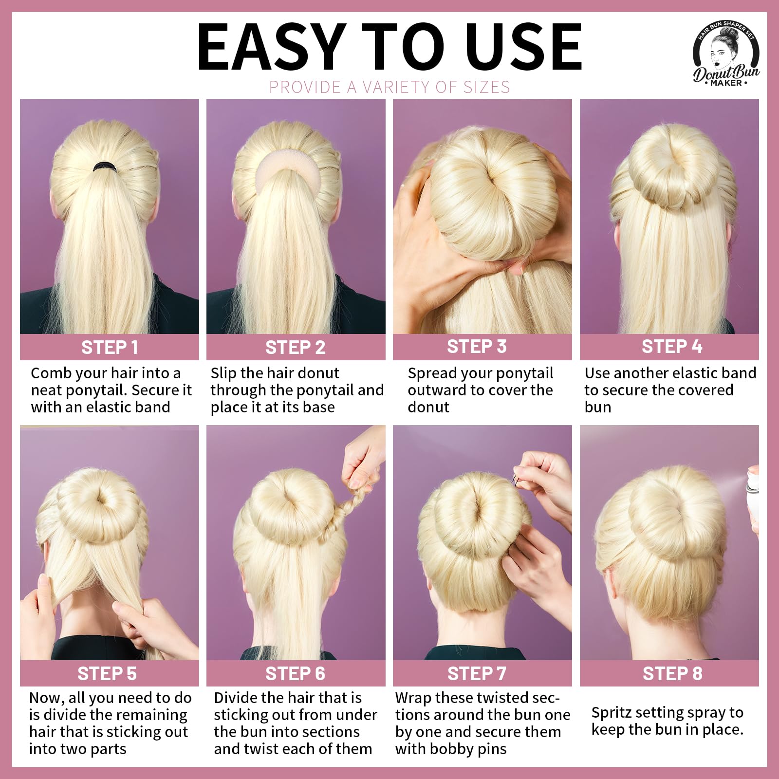 Teenitor soft mesh bun maker for comfortable all-day wear.