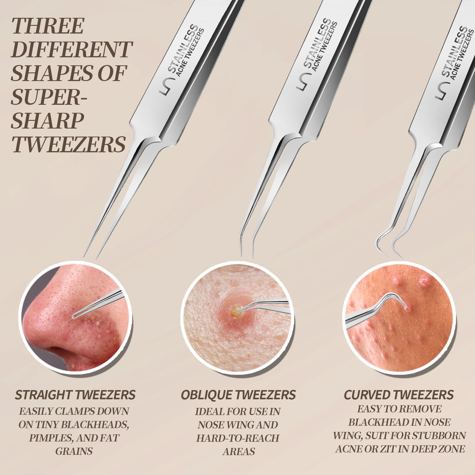 Teenitor stainless steel blackhead removers ensure durable hygiene and easy sanitation.