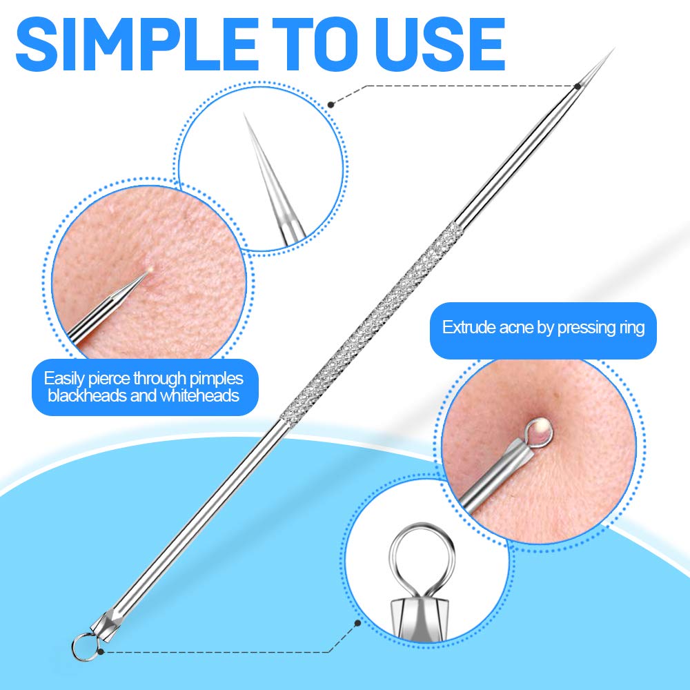 Teenitor surgical steel needle tip designed to open pores safely.