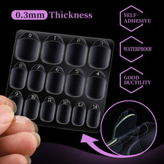 Teenitor pestañas adhesivas para uñas ultrafinas, 0-3 mm, aspecto natural.
